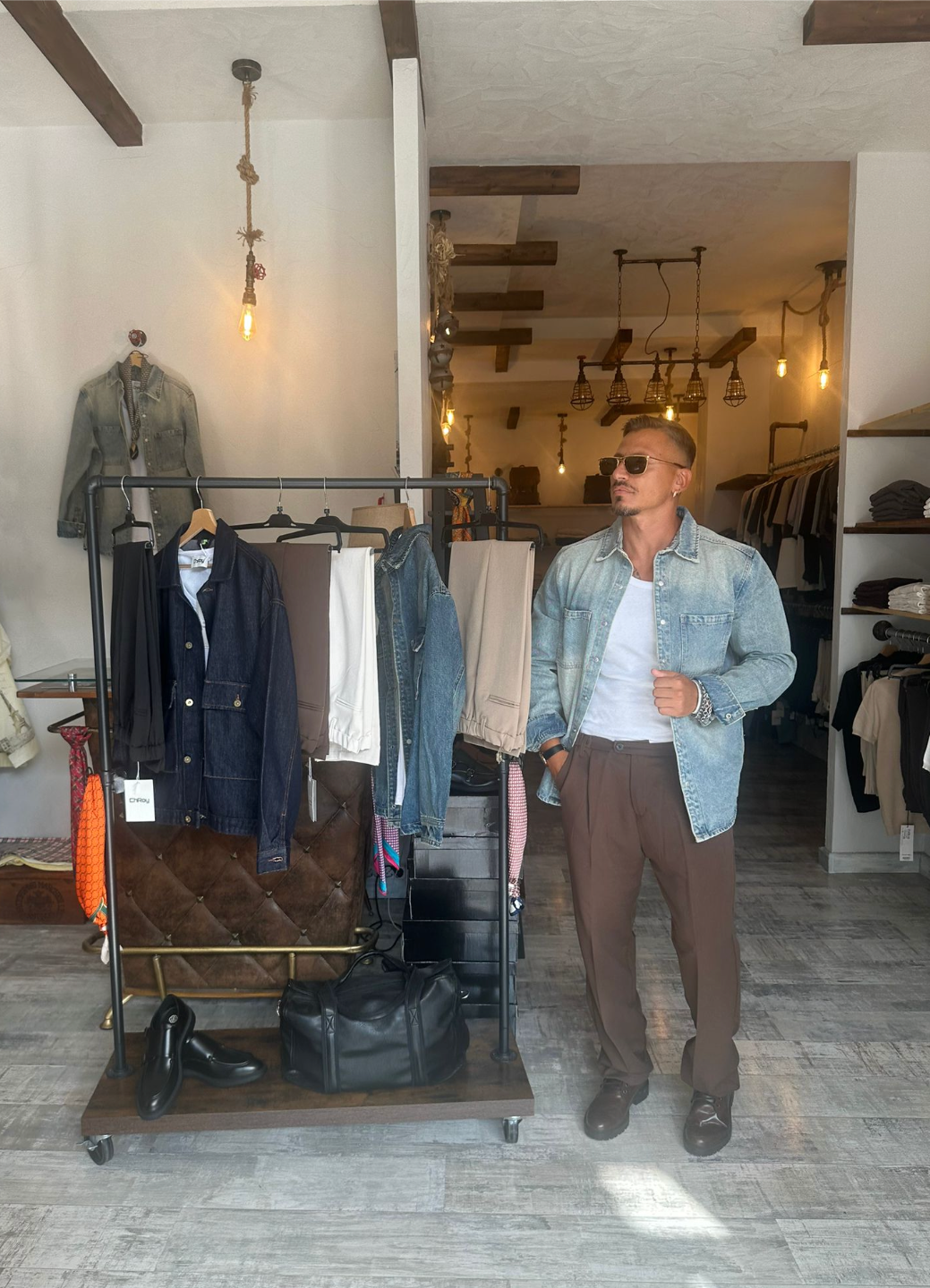 Camicia in Denim Sabbia